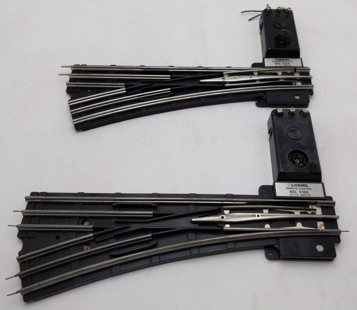 Lionel 6-5166 O Gauge Left Hand O72 Remote Switch/Turnout (Pair of 2) VG