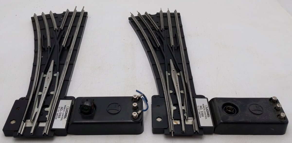 Lionel 6-5166 O Gauge Left Hand O72 Remote Switch/Turnout (Pair of 2) VG