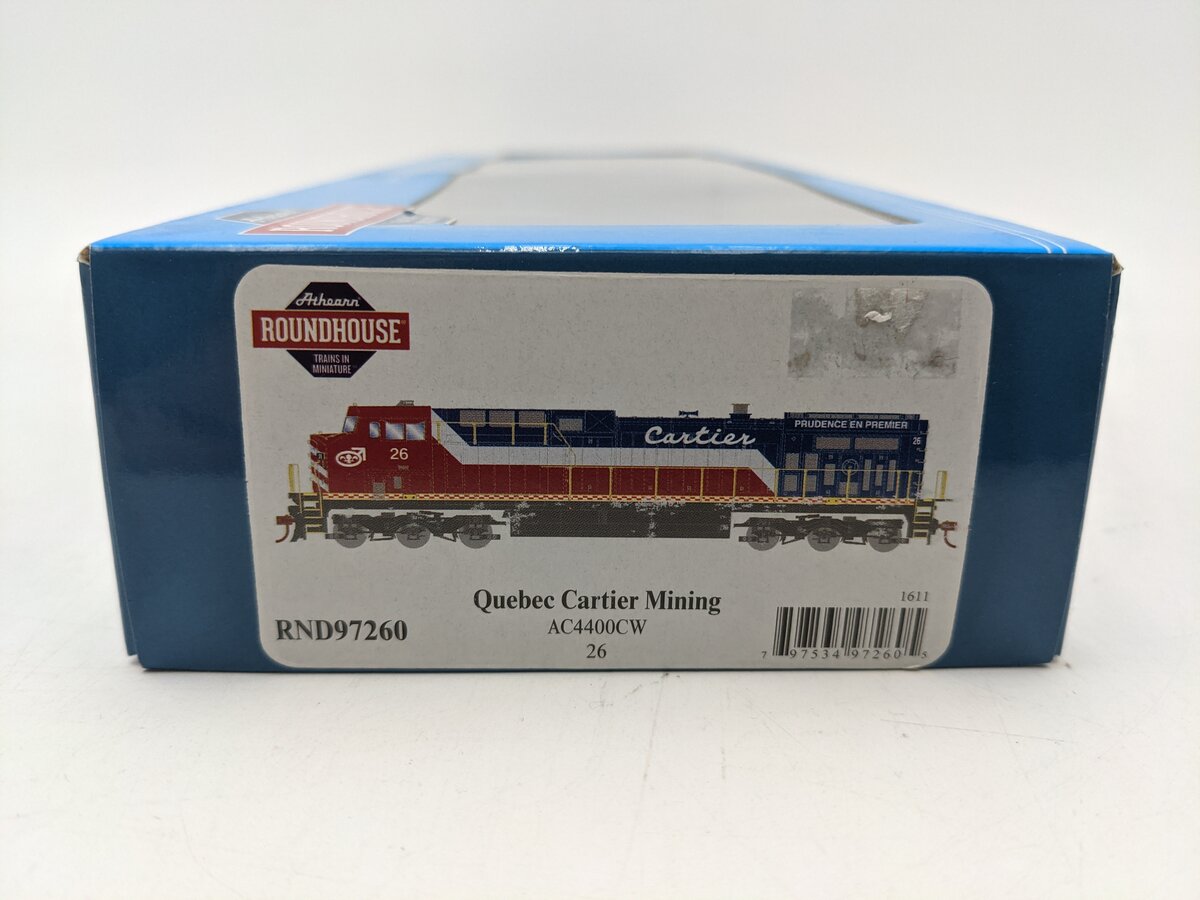 Roundhouse 97260 HO Scale Quebec Cartier Mining AC4400CW Diesel Locomotive #26 EX/Box
