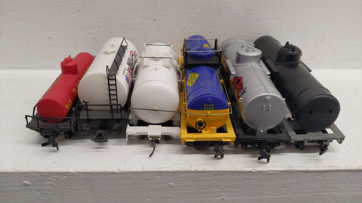 Mehano, Life Like, & Other HO Scale Assorted Tank Cars: 40608, 1777, 3, 2596 [6] EX