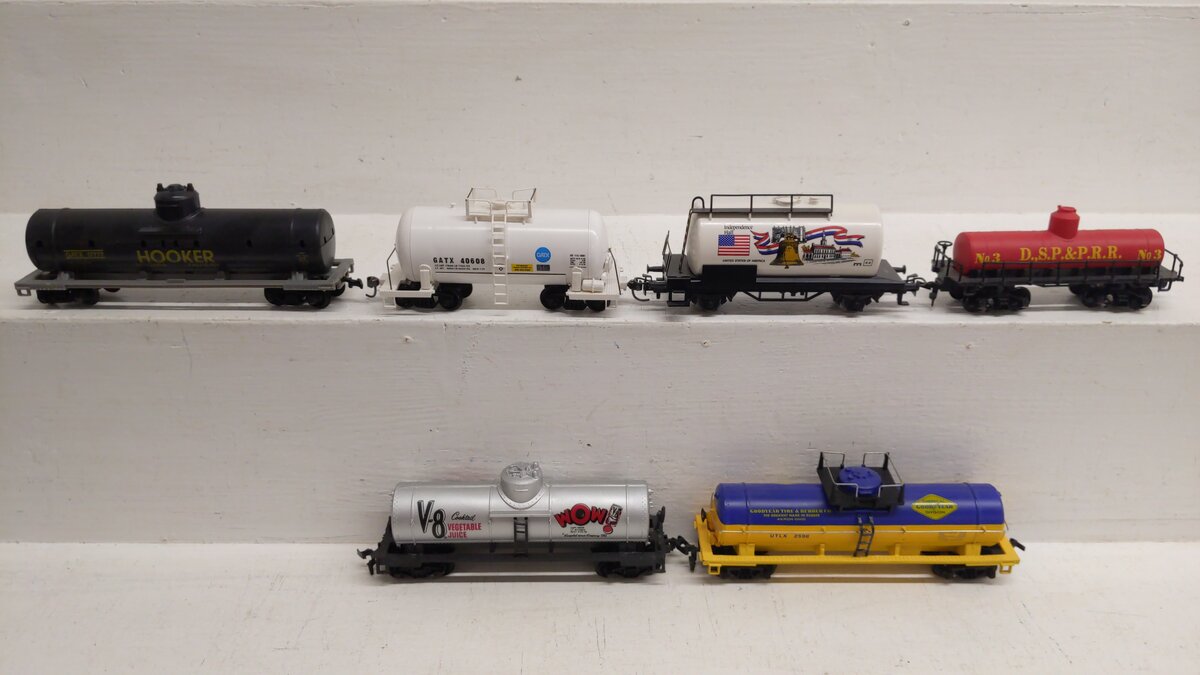 Mehano, Life Like, & Other HO Scale Assorted Tank Cars: 40608, 1777, 3, 2596 [6] EX