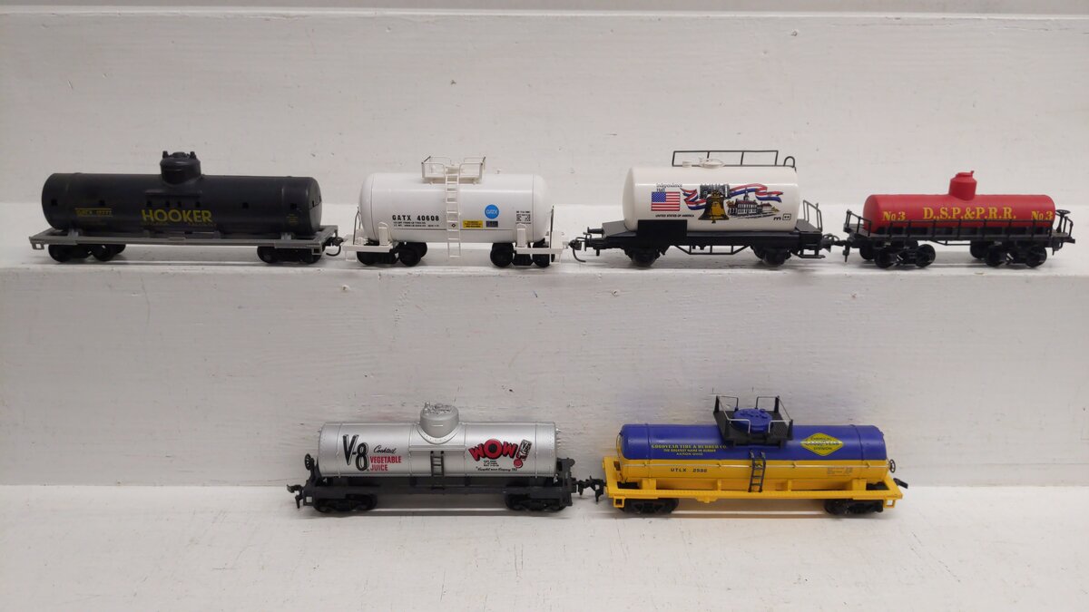 Mehano, Life Like, & Other HO Scale Assorted Tank Cars: 40608, 1777, 3, 2596 [6] EX