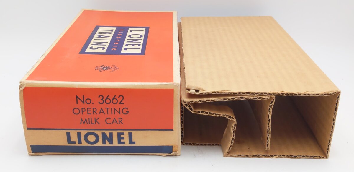 Lionel 3662 Vintage O Operating Milk Car - EMPTY BOX ONLY EX/Box