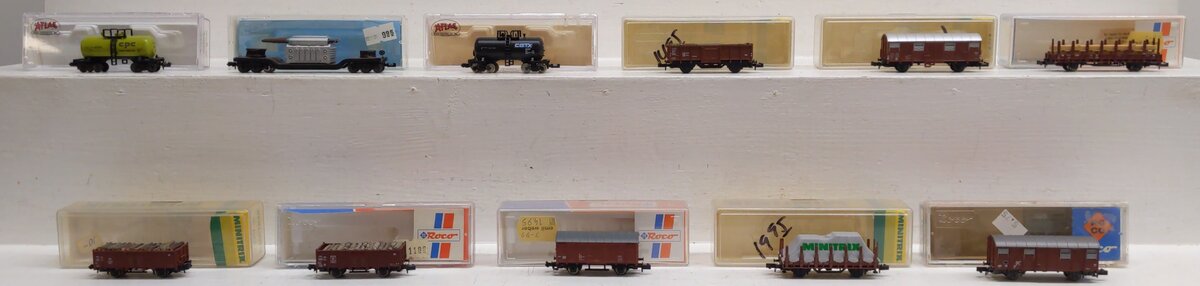 Atlas & Other N Scale Assorted Freight Cars [12] EX/Box
