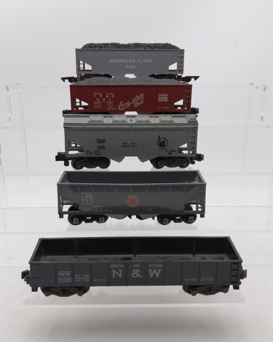 American Flyer Vintage S Postwar Freight Cars: 632, 640, 921, 24209, & 24103 [5] VG