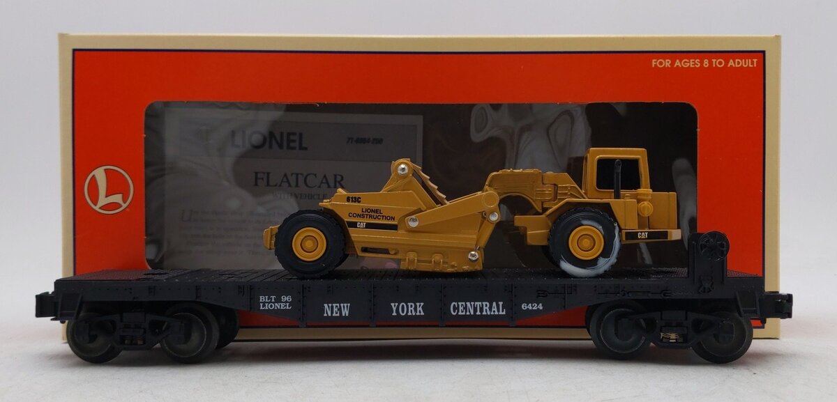 Lionel 6-16954 O Gauge New York Central Flatcar with ERTL Scraper #6424 EX/Box