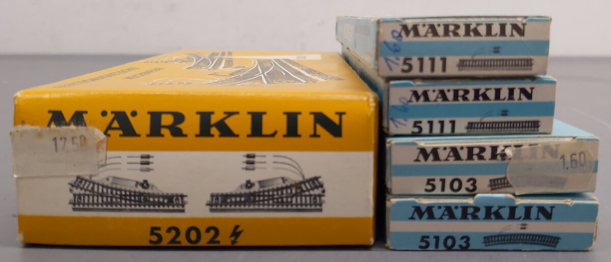 Marklin HO Scale Assorted Track Sections [6] EX/Box