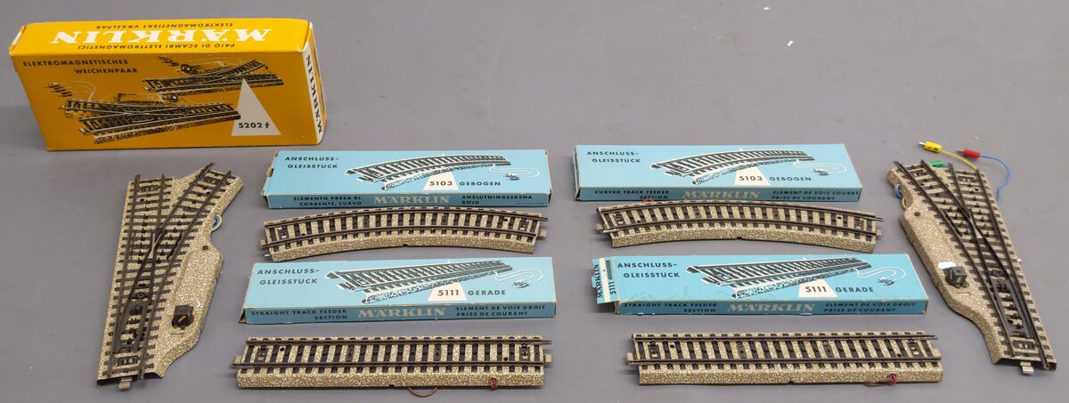 Marklin HO Scale Assorted Track Sections [6] EX/Box