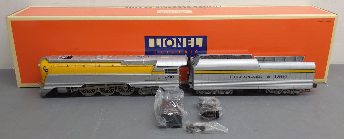 Lionel 6-18043 O Chesapeake & Ohio Streamlined Hudson & Tender #490 with RSII EX/Box