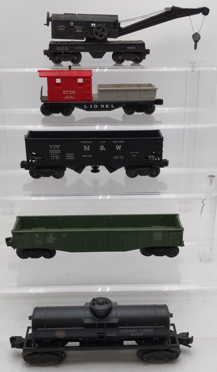 Lionel Vintage O Gauge Freight Cars #22000,6462,6025,6460,6119 [5] VG