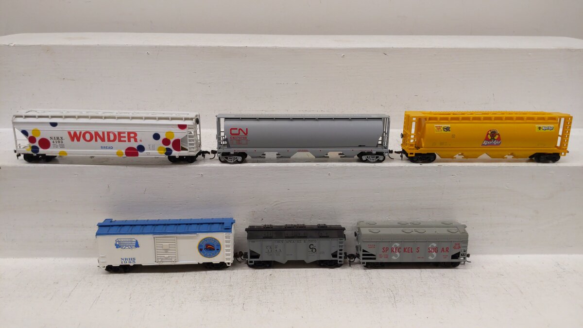 AHM, Bachmann & Other HO Scale Assorted Freight Cars: 42674, 370708, 4103 [6] VG