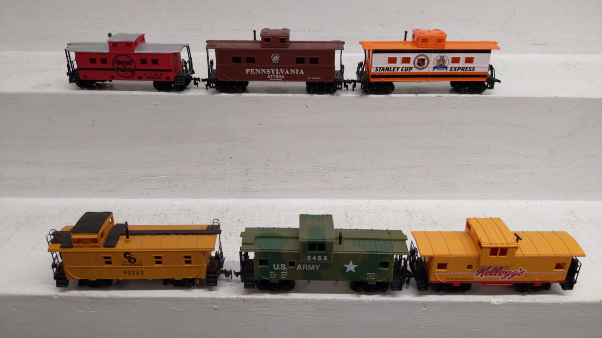 AHM, Life Like, & Mantua HO Scale Assorted Cabooses: 90262, 999850, 477504 [6] VG
