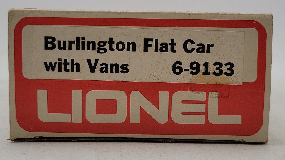 Lionel 6-9133 O Gauge Burlington Northern Flatcar #9133 with Trailers EX/Box