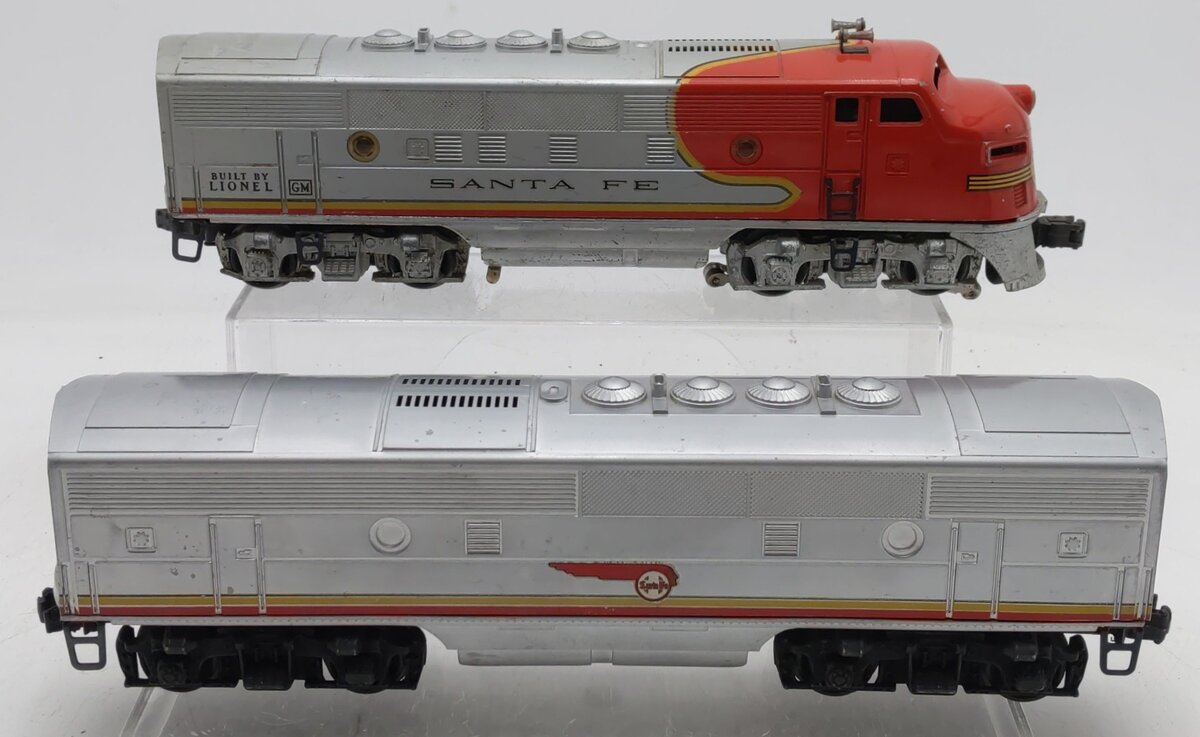 Lionel 2333 Vintage O Gauge Santa Fe F3 AB Diesel Locomotive Set VG