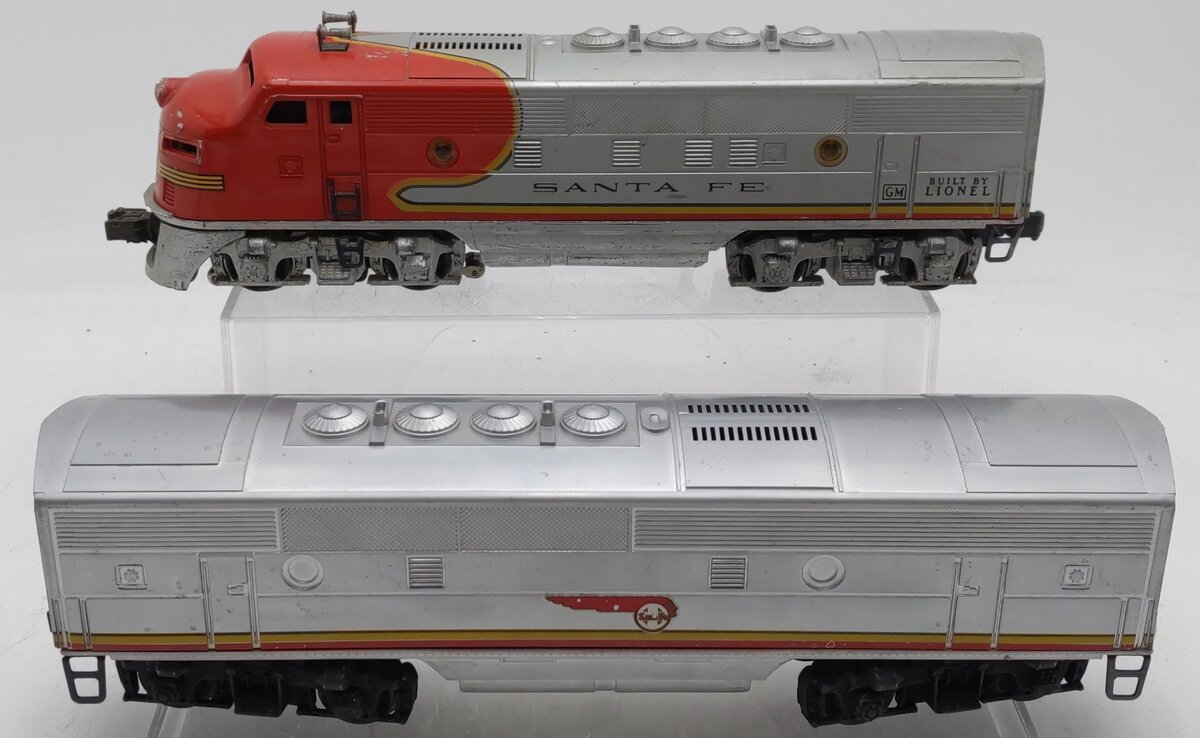 Lionel 2333 Vintage O Gauge Santa Fe F3 AB Diesel Locomotive Set VG