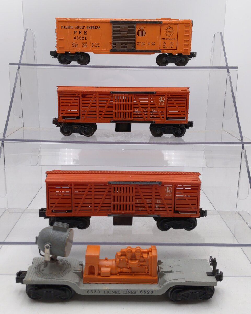 Lionel Assorted O Postwar Freight Cars 3656, 6520, 6352 [4] VG