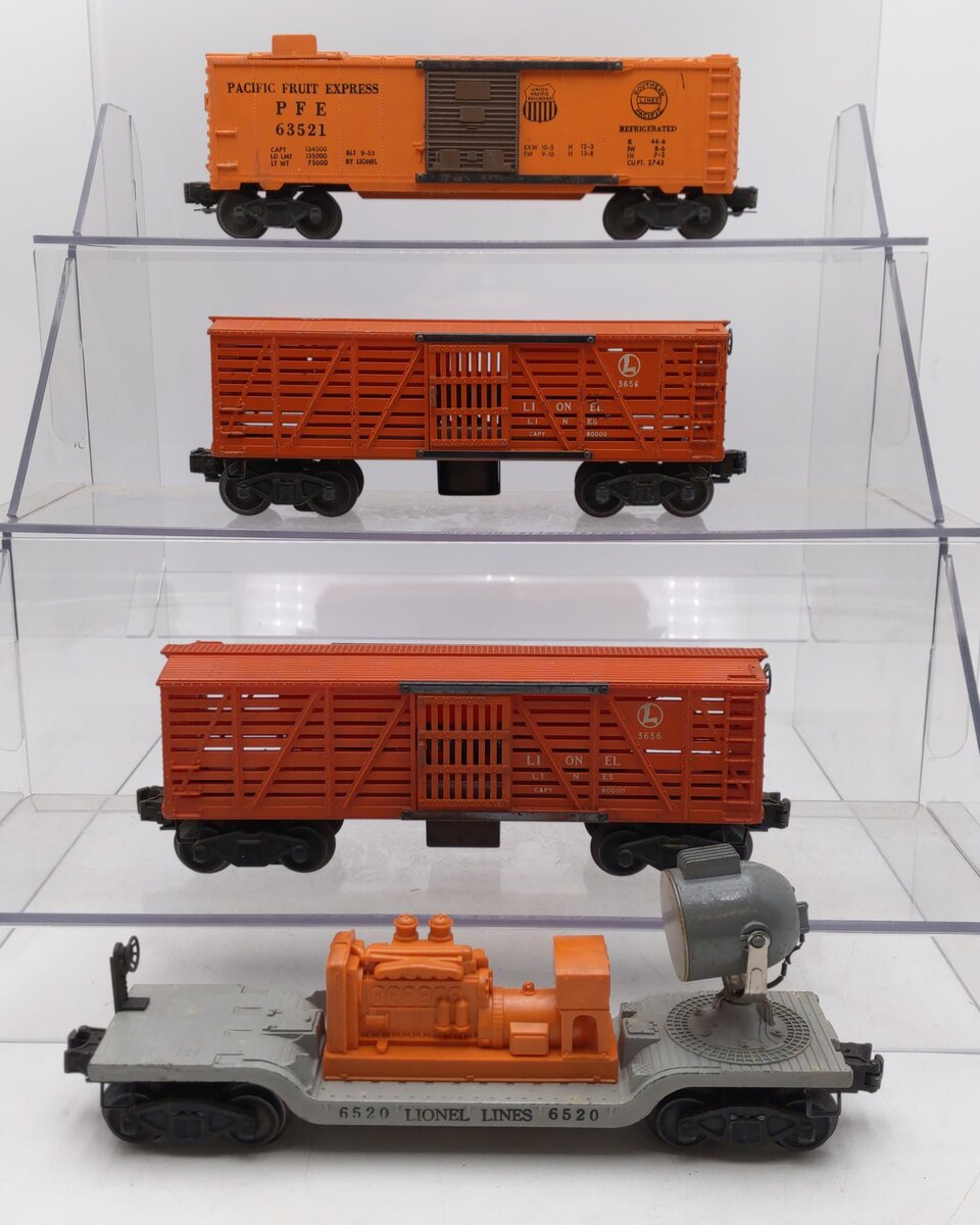 Lionel Assorted O Postwar Freight Cars 3656, 6520, 6352 [4] VG