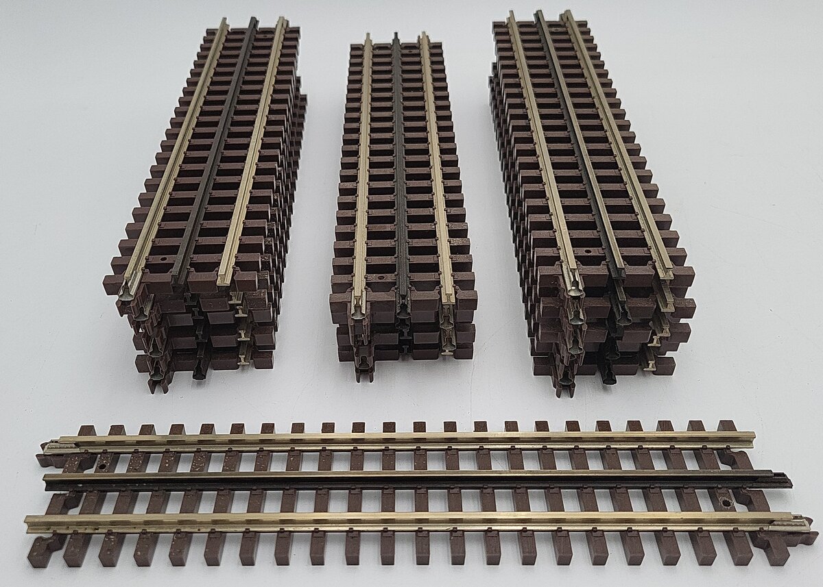 Atlas O Gauge Nickel Silver 3-Rail Track Assortment: 6050, 6063, 6057, 6059 [24] EX