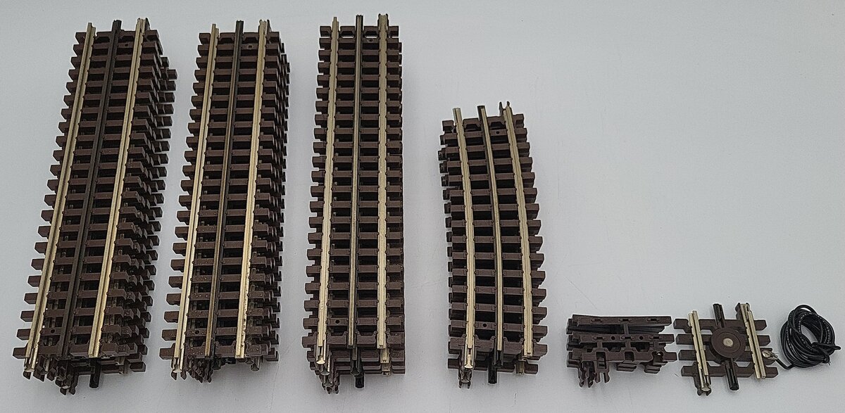 Atlas O Gauge Nickel Silver 3-Rail Track Assortment: 6050, 6063, 6057, 6059 [24] EX