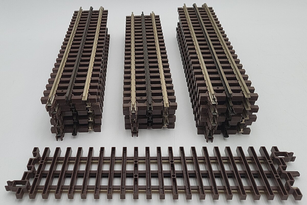 Atlas O Gauge Nickel Silver 3-Rail Track Assortment: 6050, 6063, 6057, 6059 [24] EX