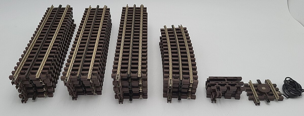 Atlas O Gauge Nickel Silver 3-Rail Track Assortment: 6050, 6063, 6057, 6059 [24] EX