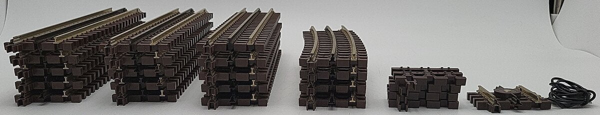 Atlas O Gauge Nickel Silver 3-Rail Track Assortment: 6050, 6063, 6057, 6059 [24] EX