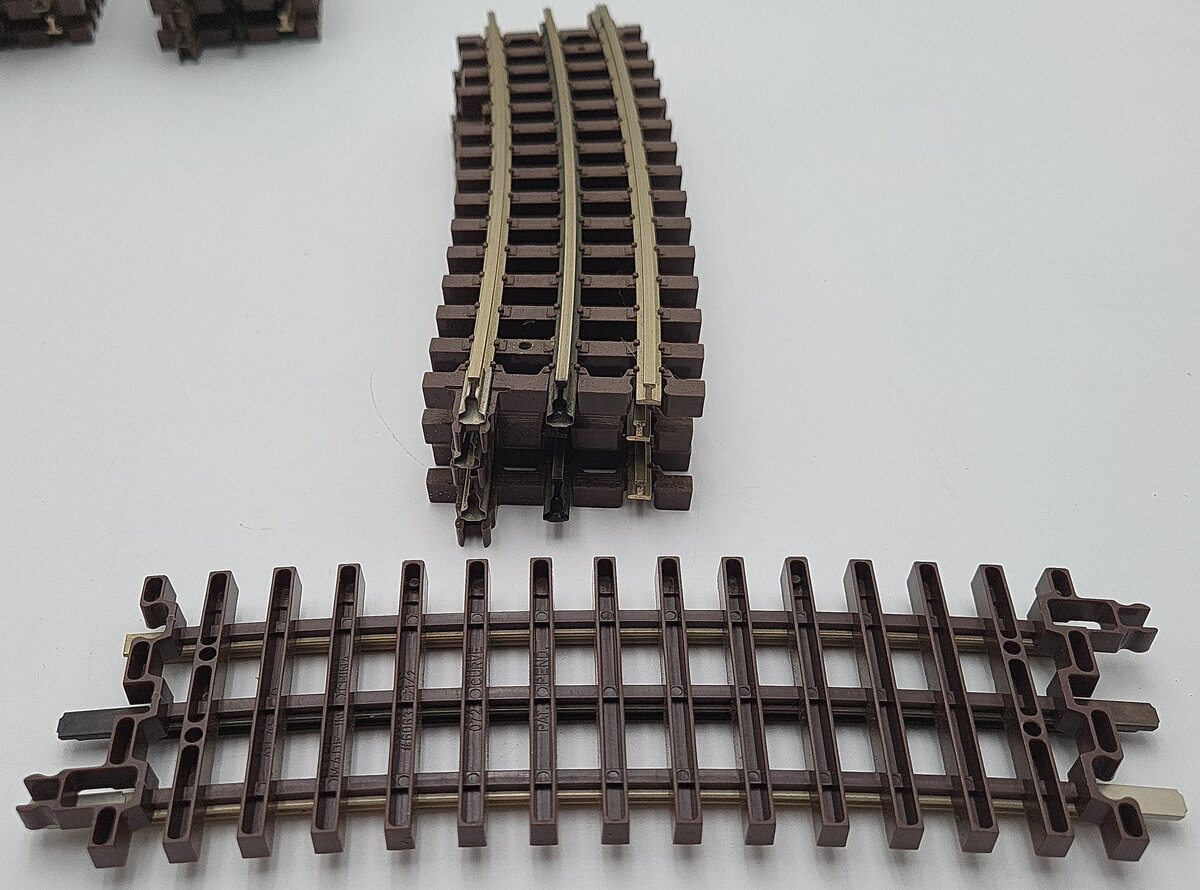 Atlas O Gauge Nickel Silver 3-Rail Track Assortment: 6050, 6063, 6057, 6059 [24] EX