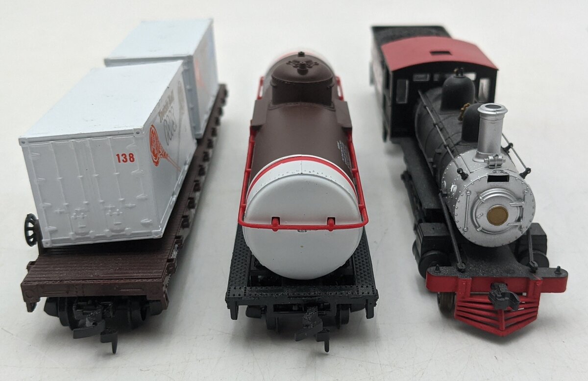 Model Power & Other HO Scale Tootsie Roll Steam Loco, Tender, & Freight Cars EX