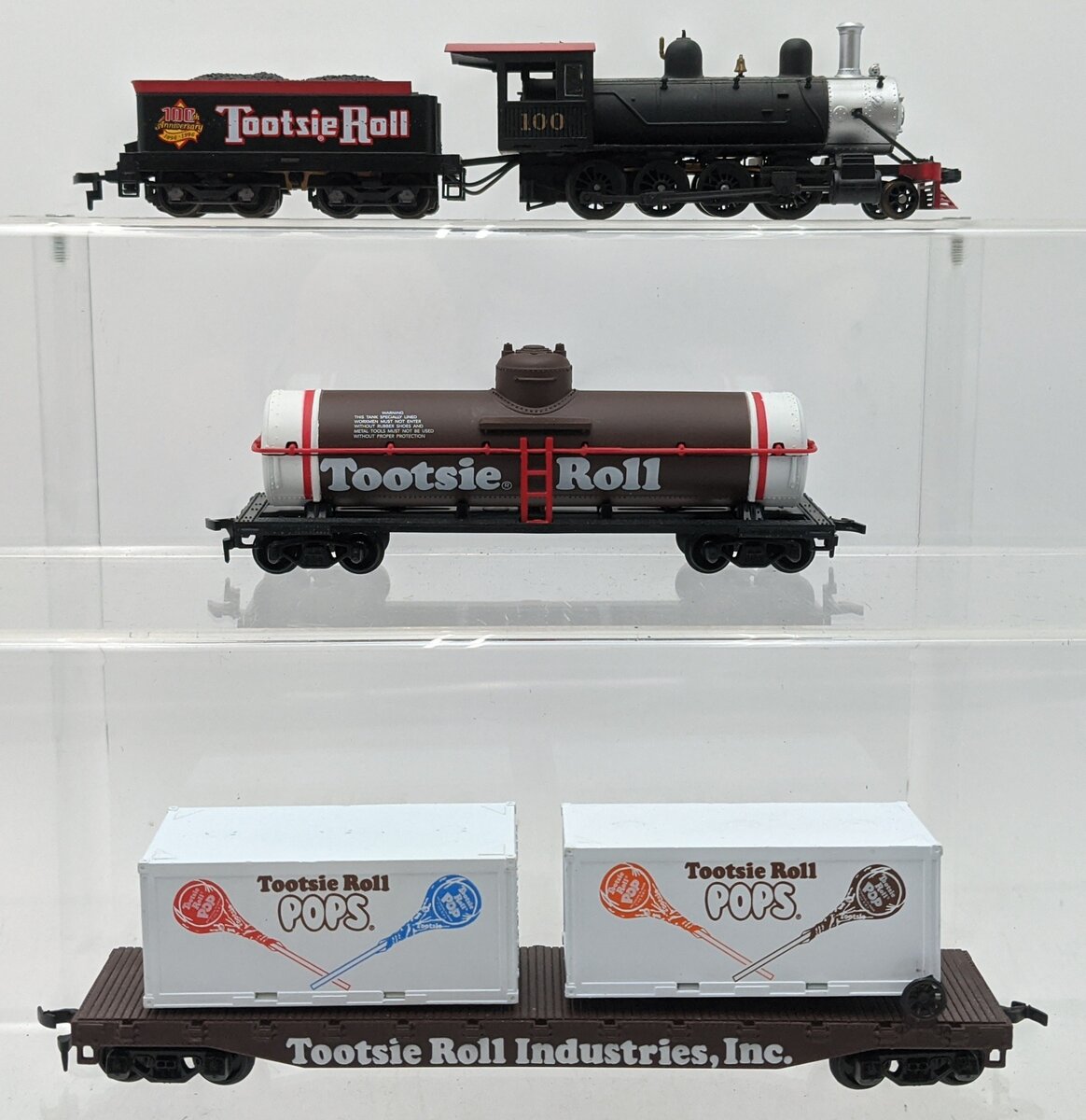Model Power & Other HO Scale Tootsie Roll Steam Loco, Tender, & Freight Cars EX