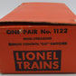 Lionel 1122 Vintage O-27 Remote Control Switches (Pair of 2) VG/Box