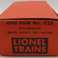Lionel 1122 Vintage O-27 Remote Control Switches (Pair of 2) VG/Box