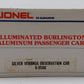 Lionel 6-9580 O Gauge Burlington Aluminum "Silver Veranda" Observation Car EX/Box