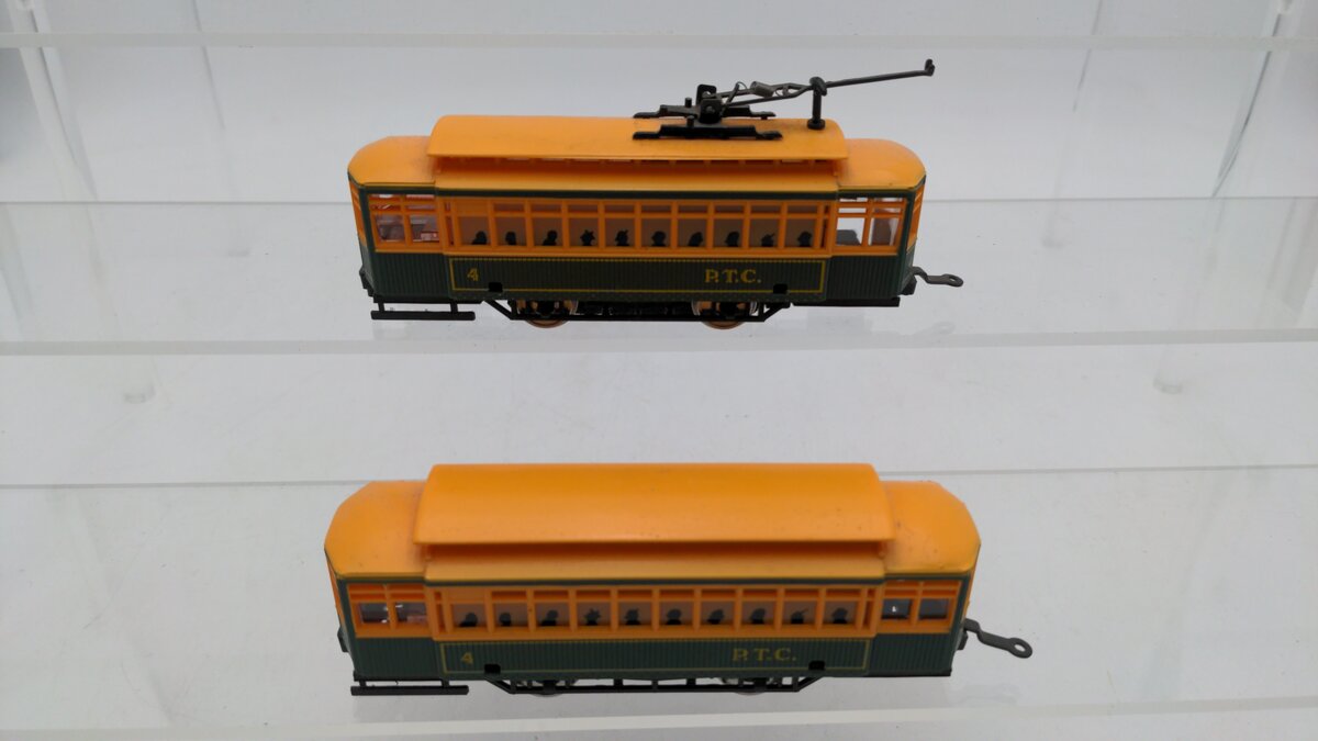 Mehano 9381 HO P.T.C. Trolley Cars/Brill Trolley & Dummy VG