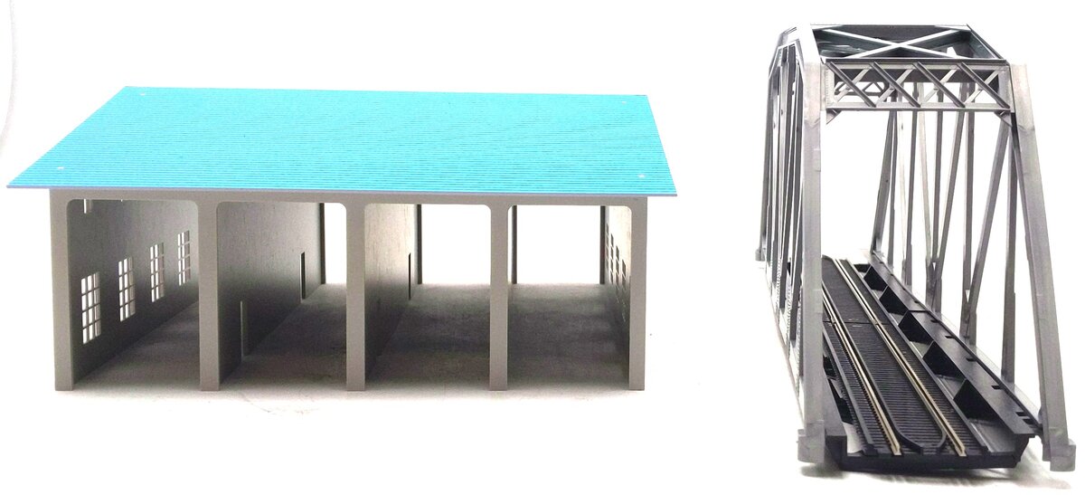 HO Assorted Buildings & Bridges: [4] LN