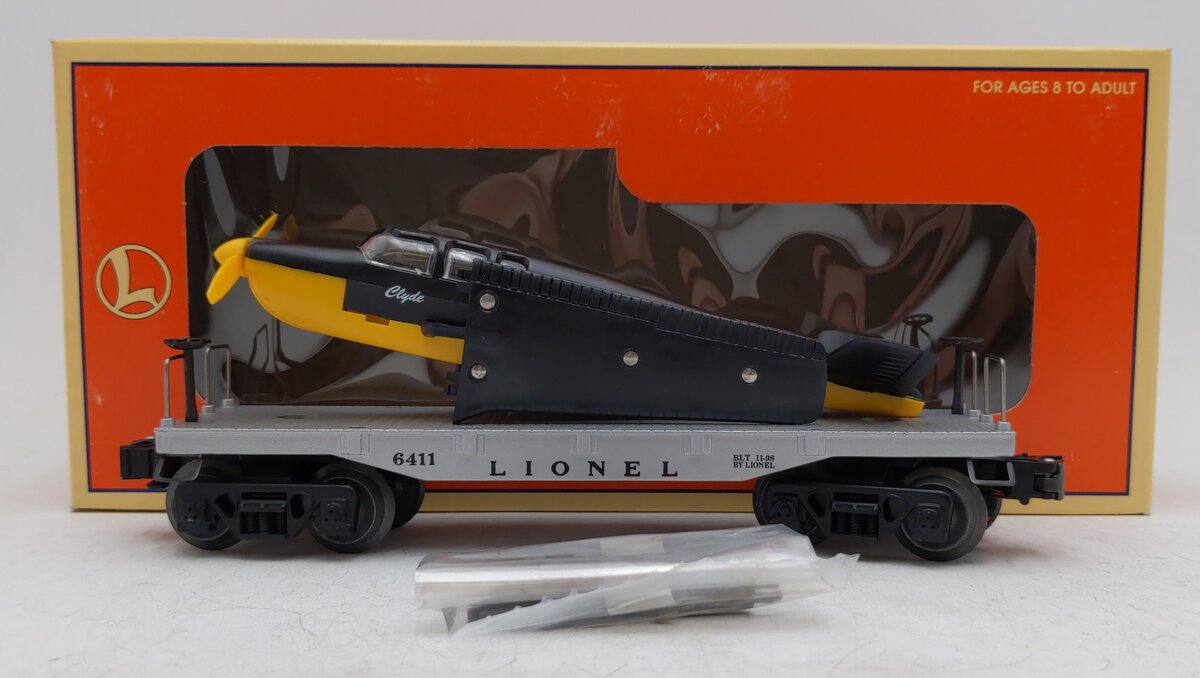 Lionel 6-19430 O Gauge AT&SF Flatcar # 6411 w/Beechcraft Bonanza EX/Box