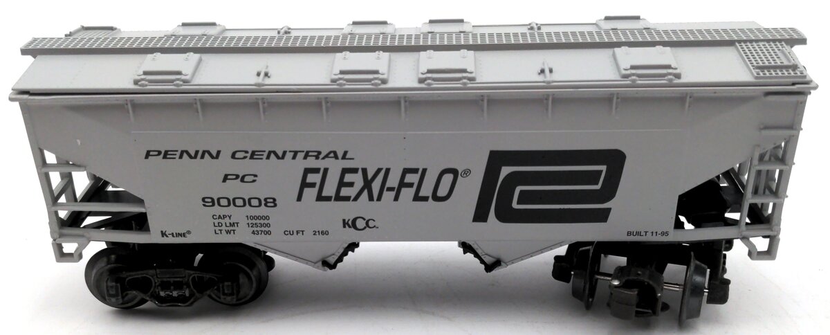 K-Line 90008 O Gauge Penn Central Flexi-Flo 2-Bay Hopper LN/Box