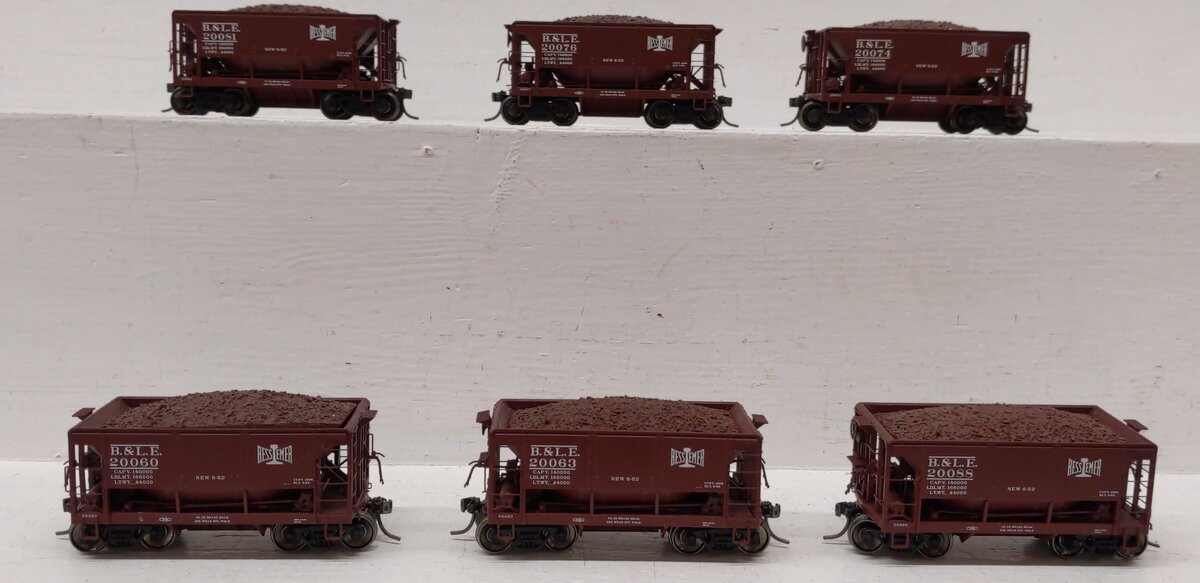 MTH 80-90041 HO Bessemer & Lake Erie 70-Ton Center Discharge Ore Set (Set of 6) LN/Box