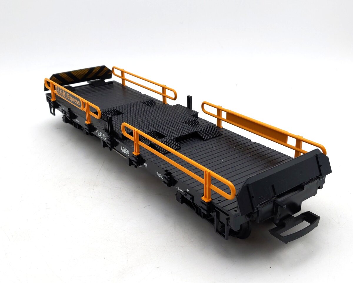 LGB 4059 G Scale Flatcar w/ 2 Mercedes Automobiles EX/Box