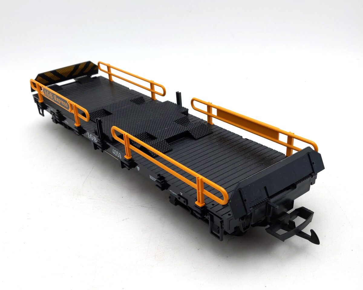 LGB 4059 G Scale Flatcar w/ 2 Mercedes Automobiles EX/Box