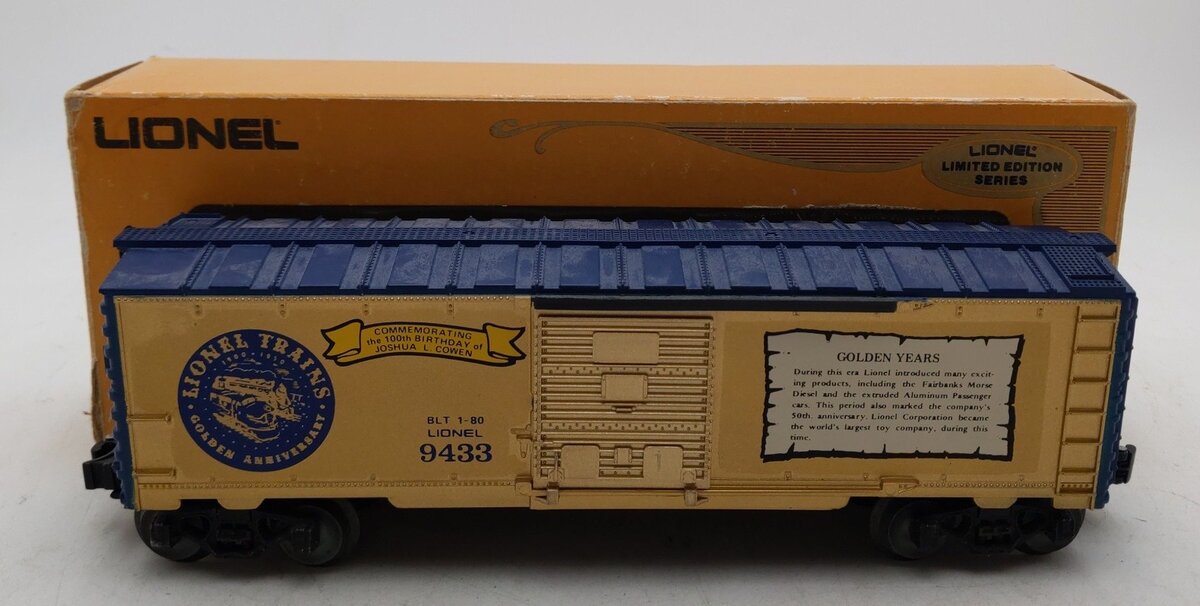 Lionel 6-9433 O Gauge Joshua Lionel Cowen Golden Years Boxcar EX/Box