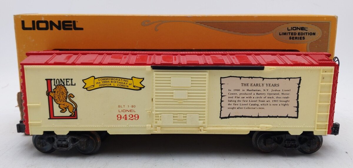 Lionel 6-9429 O Gauge Joshua Lionel Cowen Early Years Boxcar EX/Box