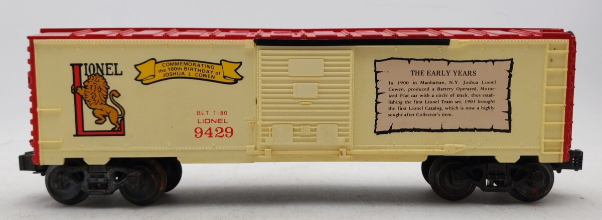 Lionel 6-9429 O Gauge Joshua Lionel Cowen Early Years Boxcar EX/Box