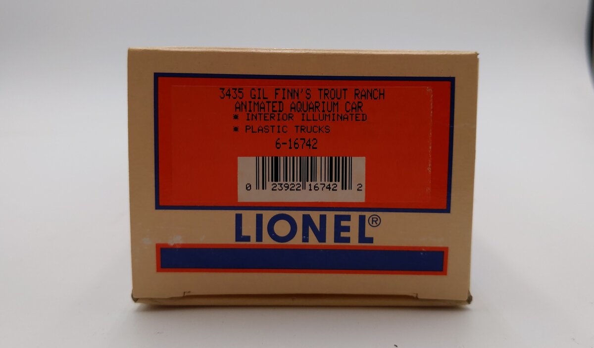 Lionel 6-16742 O Gauge Gil Finn's Trout Ranch Animated Aquarium Car #3435 NIB