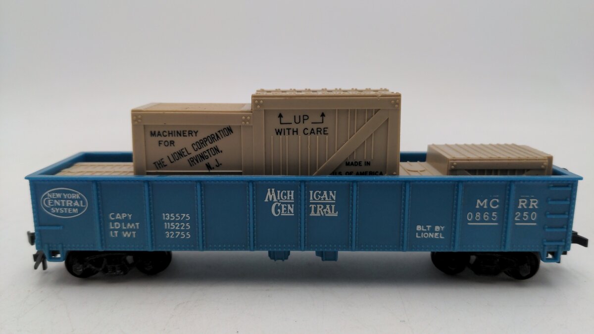 Lionel 0865-1 Michigan Central Gondola w/ Canisters EX