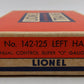 Lionel 142-125 Vintage Super O Left Hand Manual Switch EX/Box