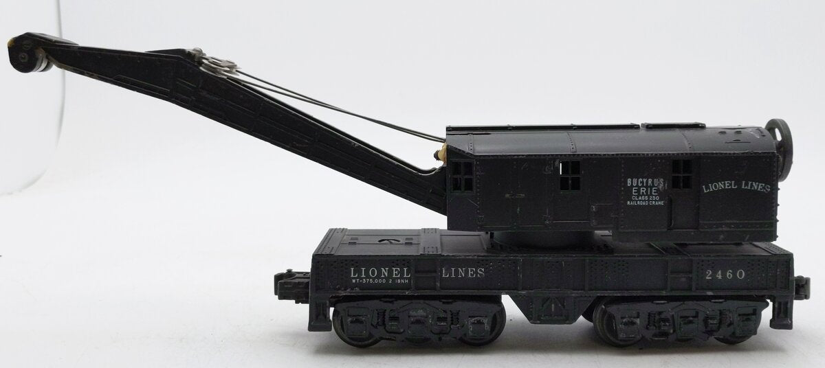 Lionel 2460 Vintage O Lionel Lines Bucyrus Erie Crane Car w/6 Wheel Trucks VG