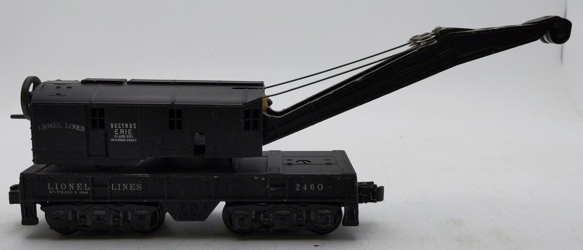 Lionel 2460 Vintage O Lionel Lines Bucyrus Erie Crane Car w/6 Wheel Trucks VG