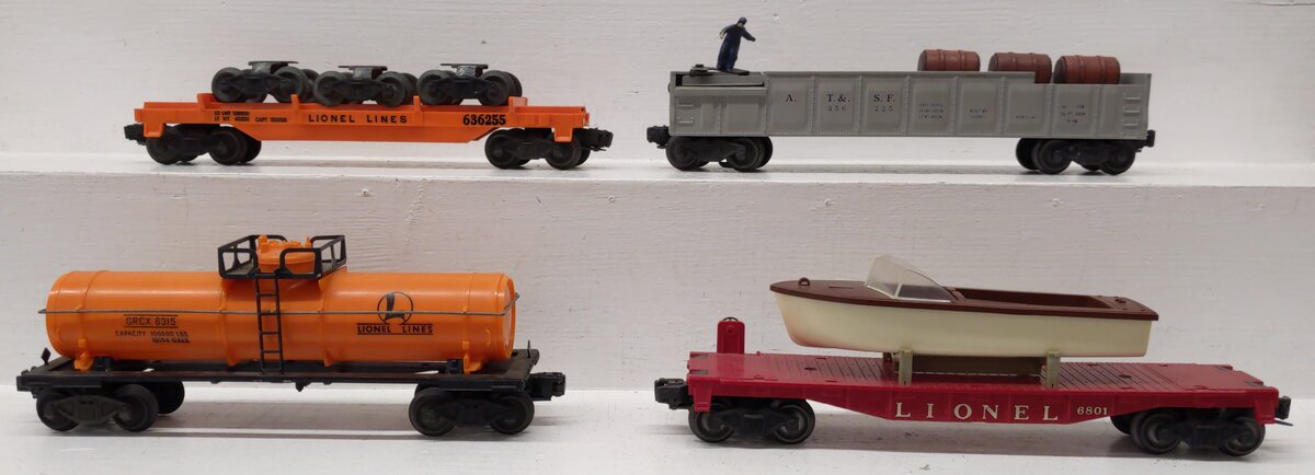 Lionel Vintage O Freight Car 6315,356225, 6801, 6362 [4] VG