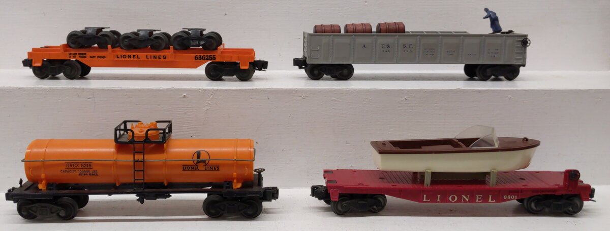 Lionel Vintage O Freight Car 6315,356225, 6801, 6362 [4] VG