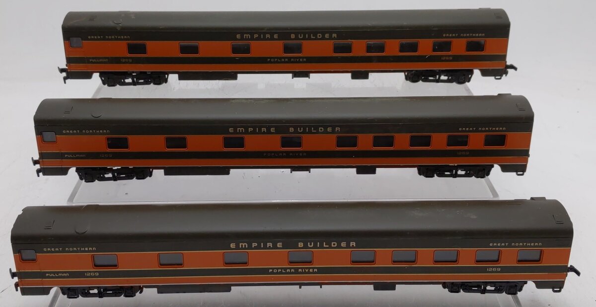 Rivarossi HO Scale GN Empire Builder "Poplar River" Sleeper Passenger Cars [3] VG